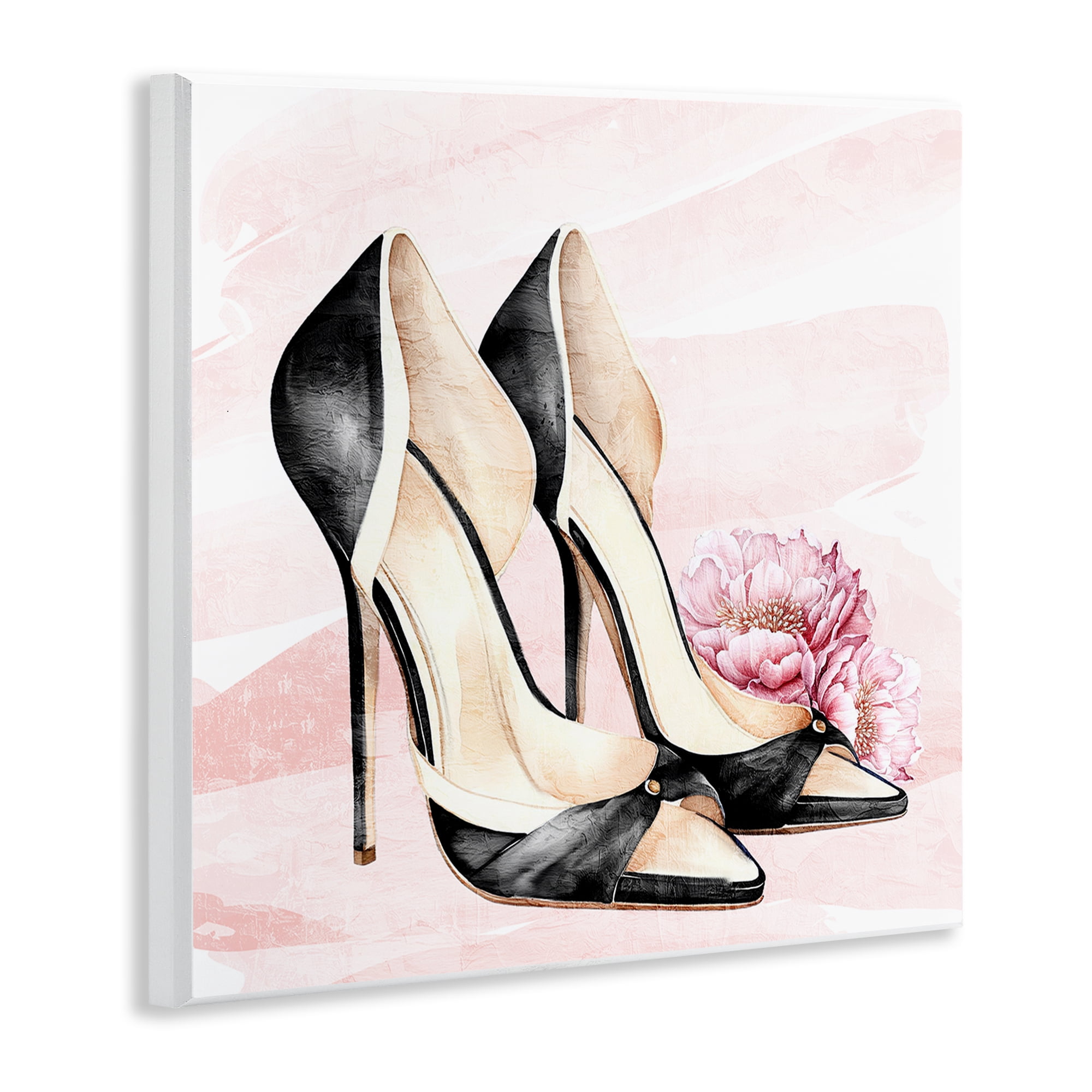 Stupell Industries Blush Glam Time Shoes Wall Plaque Art, design by Kim Allen