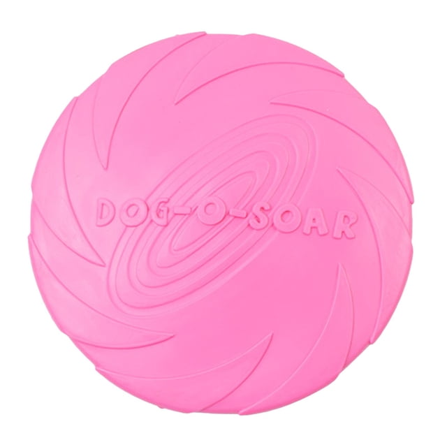 Discos voladores de entrenamiento de silicona para perros, juguete interactivo para perros, juguete duradero para buscar Rosa 18cm