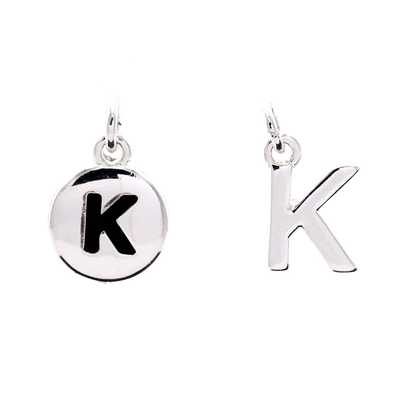 silver plated letter charms