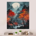 thumbnail image 2 of Designart "Maple s Nocturnal Dance IV" Japon Landscape Metal Wall Art, 2 of 5