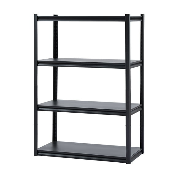 KFFKFF Storage Shelving Unit, 2400 lbs, 4 Tier Garage Storage Shelving, 20" D x 40" W x 57" H, Black
