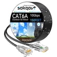 thumbnail image 1 of Cable Ethernet Sokqovt Cat6a de 150 pies para exteriores e interiores, negro, 1 of 6