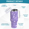thumbnail image 4 of 30 oz Tumbler With Handle Stainless Steel Insulated Tumbler With Lid for Car Cup Holder Lavender Glitter Stars Pattern, 4 of 9