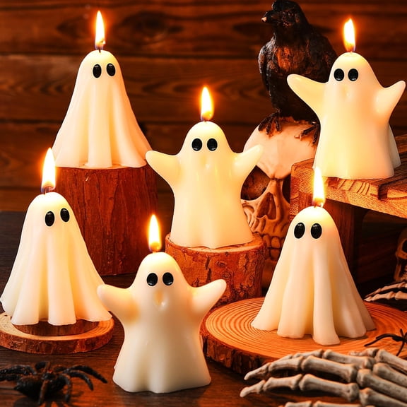 Halloween Decoration Indoor Halloween Ghost Candles Light, Halloween Party Decorations 3D Spooky Shaped Aromatherapy Candles Decor, for Home Halloween Party Bedroom Room Table Decor Gifts, E