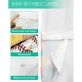 thumbnail image 3 of No Hook Shower Curtain with Snap in Liner, Sports Theme Baseball Colorful Graffiti Hotel Shower Curtains for Bathroom, Washable Shower Curtain Liner Set with Mesh Top Window, 54"x78", 3 of 6