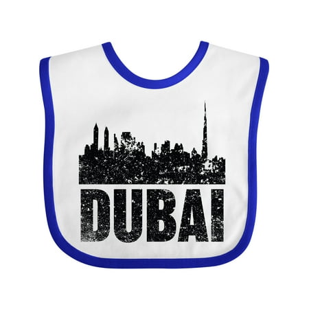 Inktastic Dubai City Skyline with Grunge Boys or Girls Baby Bib