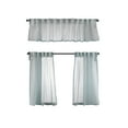 thumbnail image 6 of 3S Brother's Sheer Curtains Kitchen Valance Set of 3 Hanging Rod Pocket Window Valance Treatments Decorative Valances Tiers Café Curtains ( Teal Green 50"x14"Valance - 24"x40"Tiers), 6 of 6