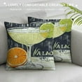 thumbnail image 3 of BCIIG Cocktail Throw Pillow Cushion Cover, Ingredients of Margarita Sketch  Juice Liqueur Orange and Tequila, Decorative Square Accent Pillow Case 20x20in, 3 of 5