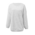 thumbnail image 4 of 2026 under $5 asdoklhq Womens Plus Size Tops, Women Solid O-Neck Loose Knitted Warm Long Latern Sleeve Sweater Blouse, 4 of 6