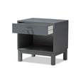 thumbnail image 2 of Baxton Studio Deirdre Modern and Contemporary Grey Wood 1-Drawer Nightstand, 2 of 7
