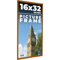 16x32 Honey Brown Real Wood Picture Frame Width 0.75 inches | Interior Frame Depth 0.5 inches |
