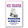 ICE SKATER Sign parking signs ice skates funny gift skating rink winter sports