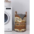 thumbnail image 3 of Tribal Laundry Bag, Traditional Folk Cultural Featured Trippy Boho Abstract Design, Hamper Basket with Handles Drawstring Closure for Laundromats, 13" x 19", Multicolor, by Ambesonne, 3 of 4