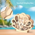 thumbnail image 4 of Dserhfy Wooden Shell Display Case Handcrafted Rustic Sea Shell Shadow Box Seashell Shaped Storage Display Box Home Office Desktop Decoration, 4 of 8