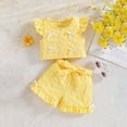 thumbnail image 2 of UAYOTSE Baby Girls Clothes Toddler Outfit 9 12 18 24 Months Kids Short Summer Tops Floral Shorts Clothes Set,Sizes 12-18 Months, 2 of 7