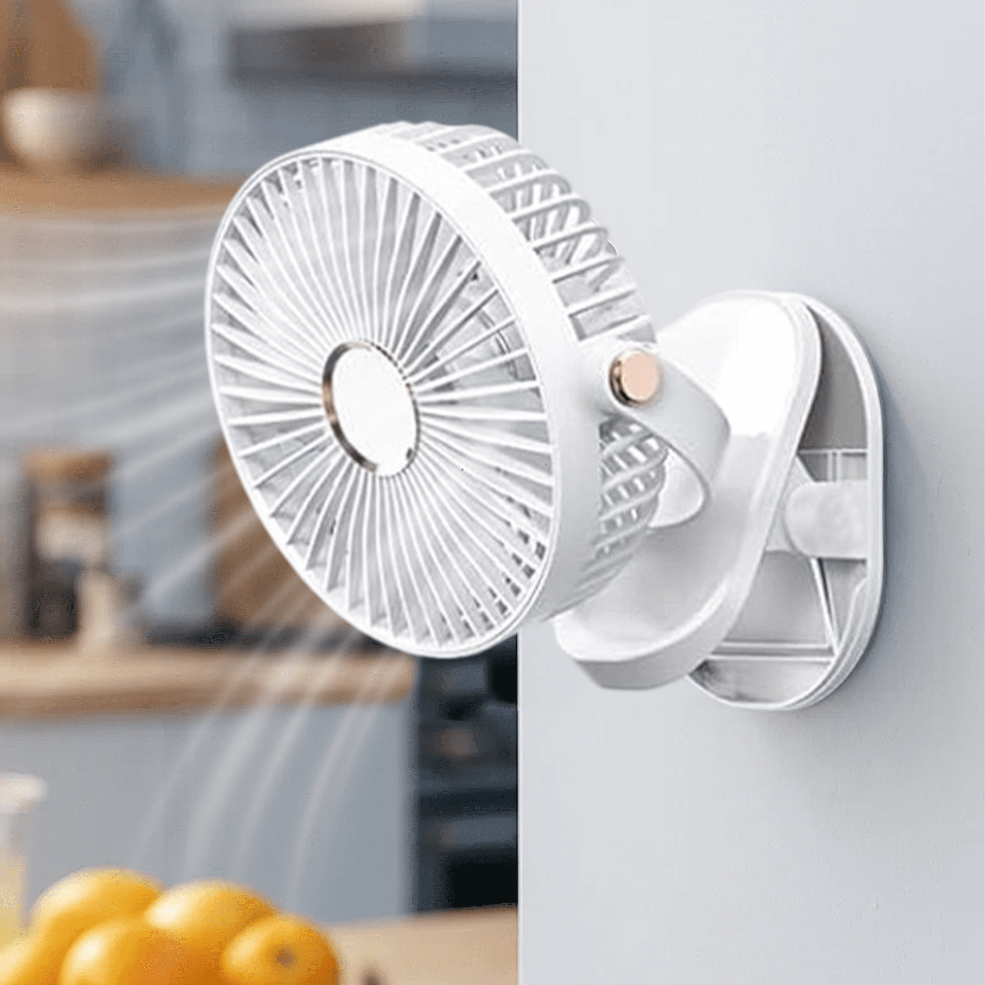 Portable Fan, Portable Clip on Fan, USB Rechargeable Desk Fan, 5 Speed, 720 adjustment, Strong Airflow, 6 inch Mini Personal Cooling for Desk Home Office Outdoor Travel Camping, White