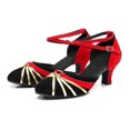 thumbnail image 4 of Chaussures de Danse pour Femmes Rumba Valse Bal de Promo Salle de Bal Latin Salsa Chaussures de Danse Carrées, 4 of 9