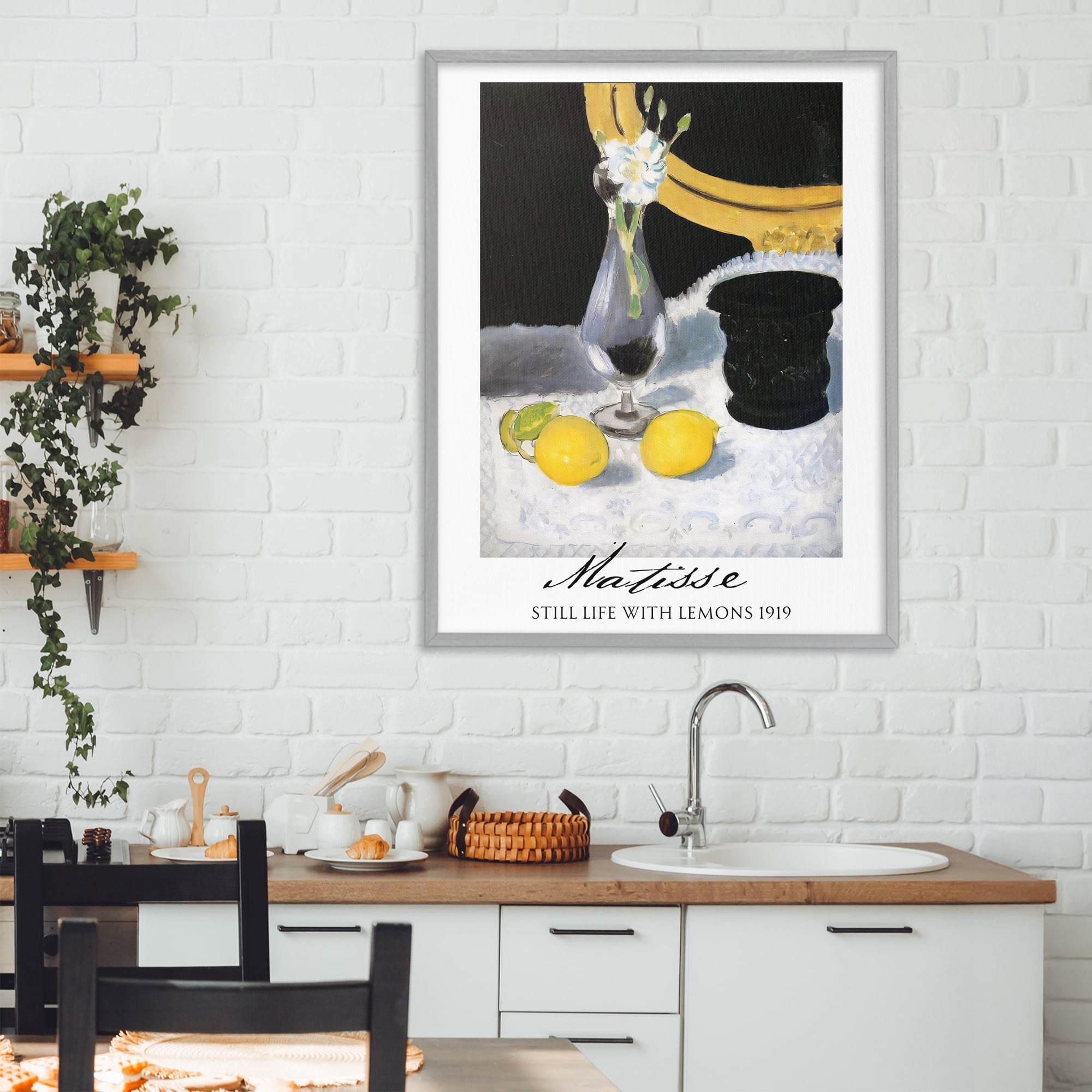 Stupell Industries Matisse Still Life Lemons Gray Framed Giclee Art, design by Vintage Hustle