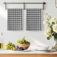 thumbnail image 2 of Geometric Lattice, Microfiber Kitchen Towel, Black Grey Classic Farmhouse Plaid Soft Absorbent Dish Towels, Quick Drying Washable Dishcloths for Kitchen Cleaning, Drying Dishes, 18x28 Inches, 2 of 9