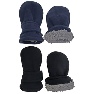 Moufles N'ICE CAPS Doublées Sherpa Pour Bébé - 2 Paires (noir Et Bleu), Taille Infant, Occasion Jamais Portées