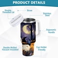 thumbnail image 4 of Stainless Steel Tumbler with Straw and Handle, Double Wall Insulated Tumblers, Halloween-themed with Ghosts, 4 of 9