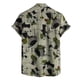 thumbnail image 5 of Camisas Casuales Para Hombre Camisa superior informal elegante de primavera y verano para hombre, camisas de algodón y lino de manga corta con solapa estampada (Green, XL), 5 of 7