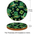 thumbnail image 3 of Saint Patrick's Day 6pcs Microfiber Leather Round Car Coasters, 11x11 cm/4.3x4.3 in, Cup Holder Mats for Car, Set of 6 Absorbent Drink Coasters, 3 of 6