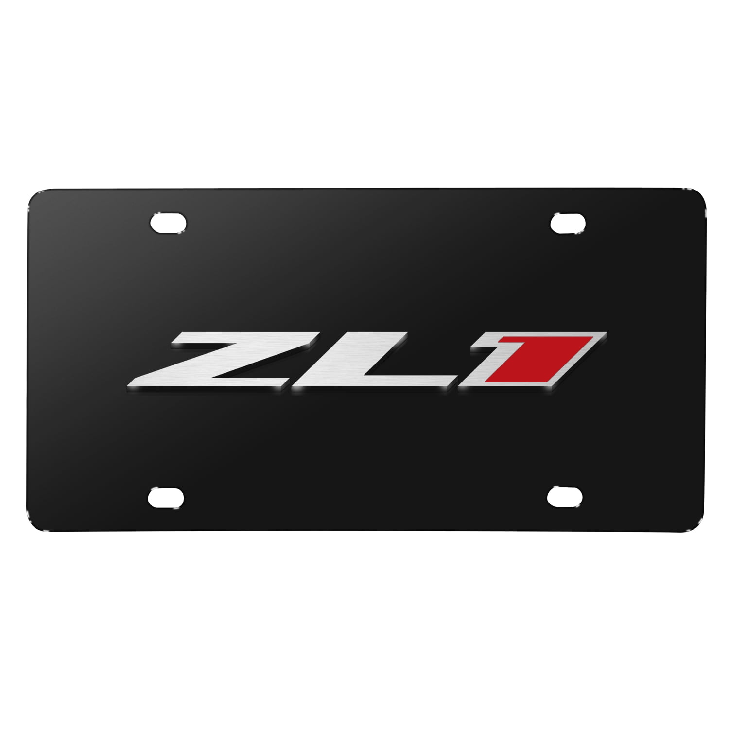 Chevrolet Camaro ZL1 3D Logo Black Metal License Plate