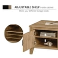 thumbnail image 4 of HomCom Farmhouse Coffee Table with Enclosed Storage Cabinet, Adjustable Open Shelves and Elevated Base, Oak, 4 of 9