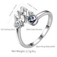 thumbnail image 6 of Zodiac Aquarius Ring 925 Sterling Silver Mystic Topaz CZ Adjustable Band Women January February Birthday Gift Celestial Horoscope Sign Jewelry Juwaliy, 6 of 8