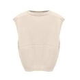 thumbnail image 4 of Tianiyouqing Womens 100% Merino Wool Sweater Vest 2025 Fashion Sleeveless V Neck Business Casual Tank Knit Pullover Tops Spring Trendy Beige S, 4 of 4