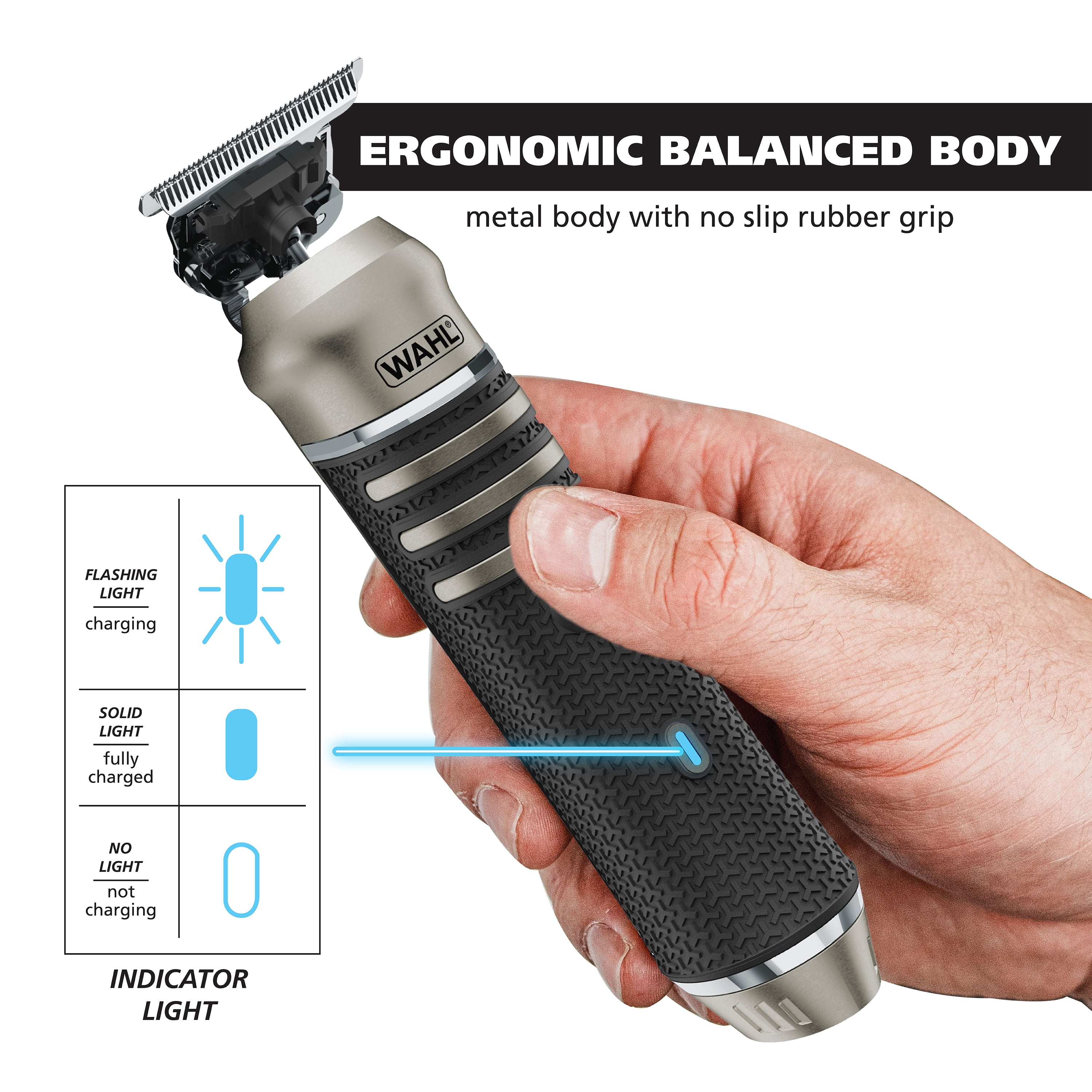 Wahl High Visibility All Metal Lithium Rechargeable Trimmer, 3028246