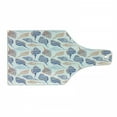 thumbnail image 1 of Ocean Cutting Board, Marine Life Themed Abstract Seashells Scallops with Bohemic Prints, Decorative Tempered Glass Cutting and Serving Board, Wine Bottle Shape, Navy Blue Marigold, by Ambesonne, 1 of 1
