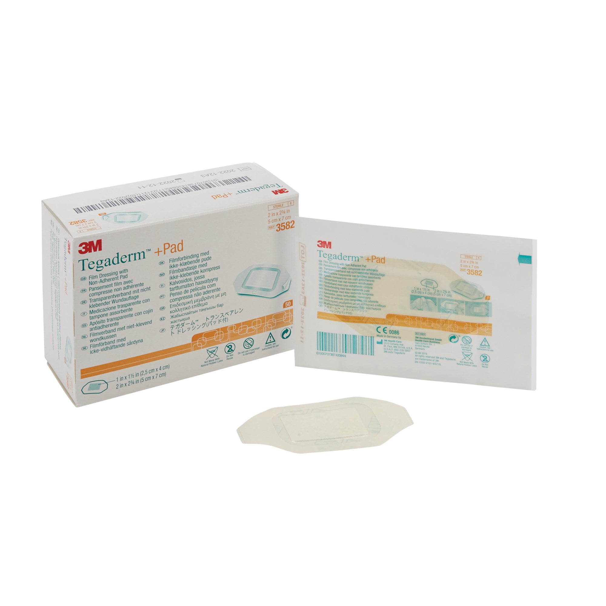 3M Tegaderm Transparent Film Dressing, 2" x 2.75", 50 Count, 1 Pack