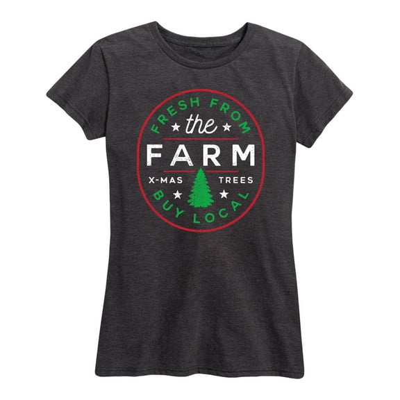 Instant Message - Fresh From The Farm Christmas Tree - Women's Short Sleeve Graphic T-Shirt