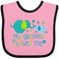 thumbnail image 3 of Inktastic My Grammy Loves Me Cute Elephants Boys or Girls Baby Bib, 3 of 4