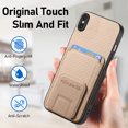 thumbnail image 5 of Allytechgroup Cards Holder Back Case for iPhone XS Max, Vintage PU Leather TPU Shockproof Slim Kickstand Anti-Drop Protective Wallet Phone Case Cover for Apple iPhone XS Max, Khaki, 5 of 8