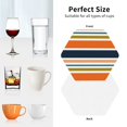 thumbnail image 6 of Pofeuu Colorful Pastel Stripes Print Coasters for Drinks, 4Pack PU Leather Coasters, Bar Drink Coasters for Tabletop Protection, Furniture from Damage-Hexagon, 6 of 6
