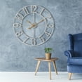 thumbnail image 7 of Sorbus Large Metal Numerical Wall Clock for Living Room Decor (Silver, 24" Diameter), 7 of 7