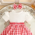 thumbnail image 5 of JUMEYU Dress for Baby Girl Toddler Baby Girl Bell Bottoms Romper Jumpsuit Kids Suspender Flare Pants Outfit 0 3 6 9 12 18 24 Months (Red,12-18 Months), 5 of 6