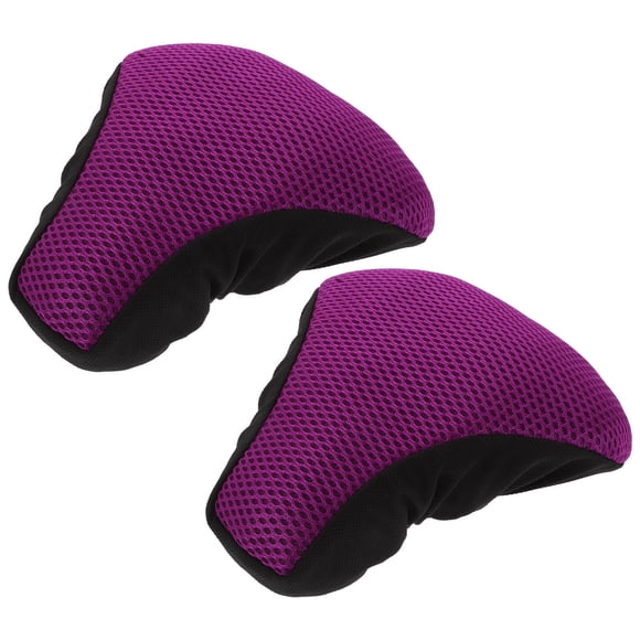 WHAMVOX 2Pcs Saddle Protective Cover Purple Cloth Non-slip Vibration Reduction For Bicycle Seat