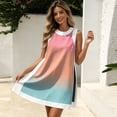 thumbnail image 5 of UDAUDU 2 Piece Sets for Women Gradient Vacation Sleeveless Crew Neck Pullover Top Lounge Set Tracksuit Casual Shorts Matching Set with Pocket Pink XL, 5 of 7