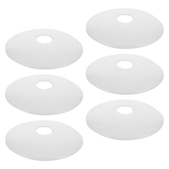 TABLZONE 6-Pack Round Ceiling Light Fixture Cover Plates, White Iron, Modern Decorative Lighting Accessories for Home