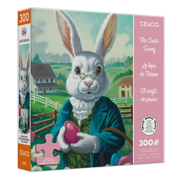 Ceaco Zak Kinkade The Easter Bunny 300-Piece Interlocking Jigsaw Puzzle for Children Ages 14