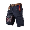 thumbnail image 2 of Patriotic American Flag Shorts for Men Patriotic Printed Distressed Washed Shorts 4th Of July We the People Cargo Shorts Outdoor Hiking Fishing Military Golf Shorts,Blue 2XL, 2 of 3