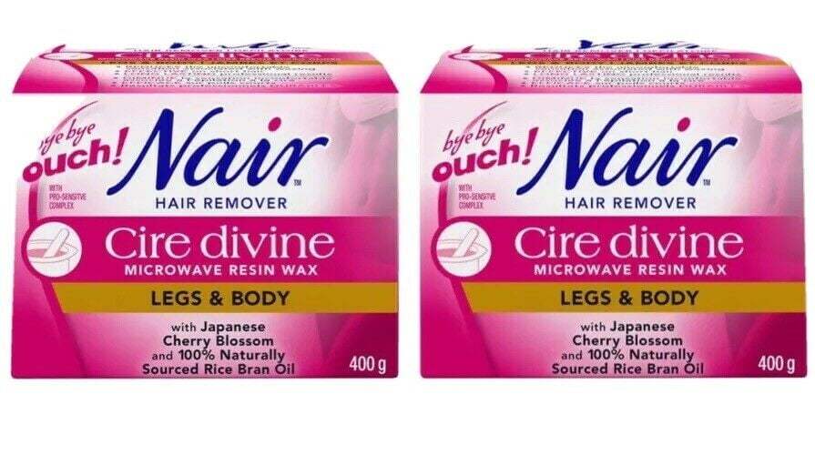 2 Nair Cire Divine Japanese Cherry Blossom Hair Remover Microwave Wax