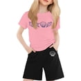 thumbnail image 1 of XDZJLR Tenues pour Filles T-Shirt Imprimé à Col Rond Manches Courtes pour Garçons et Ensembles 8-9 Ans, 1 of 4