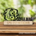 thumbnail image 3 of Craftnamesign Custom Wooden Esthetician Desk Name Plate, Skin Therapist Metal Nameplate for desk, 3 of 5