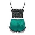 thumbnail image 3 of Sngxgn Women's Pajama Sets Lounge Set Long Sleeve Top and Shorts Loungwear(Green,S), 3 of 5