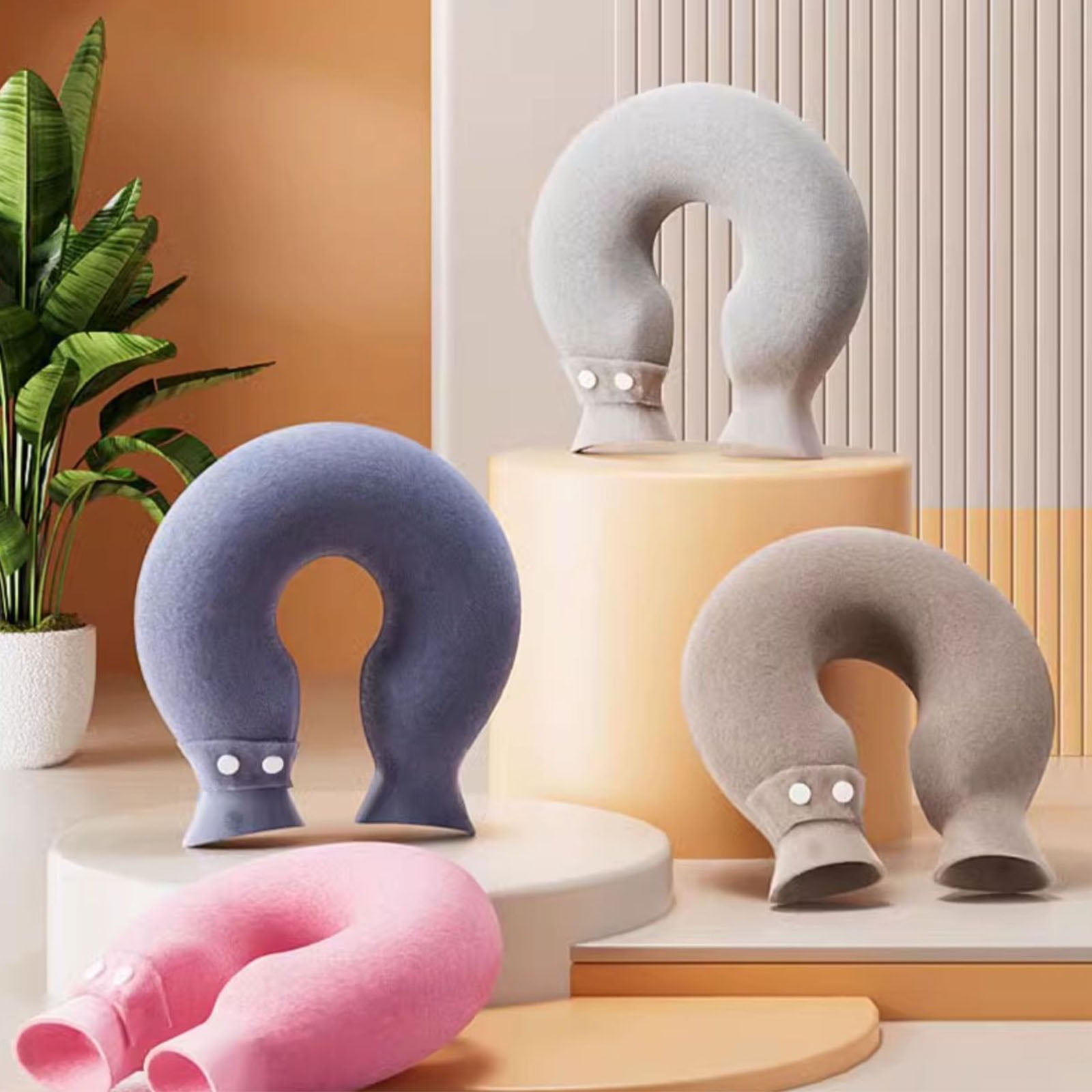 Neck Heating Pad With Hot Water Filling U Shape Design Hot Compress Water Bottle For Office And Travel Neck Shoulder Warm